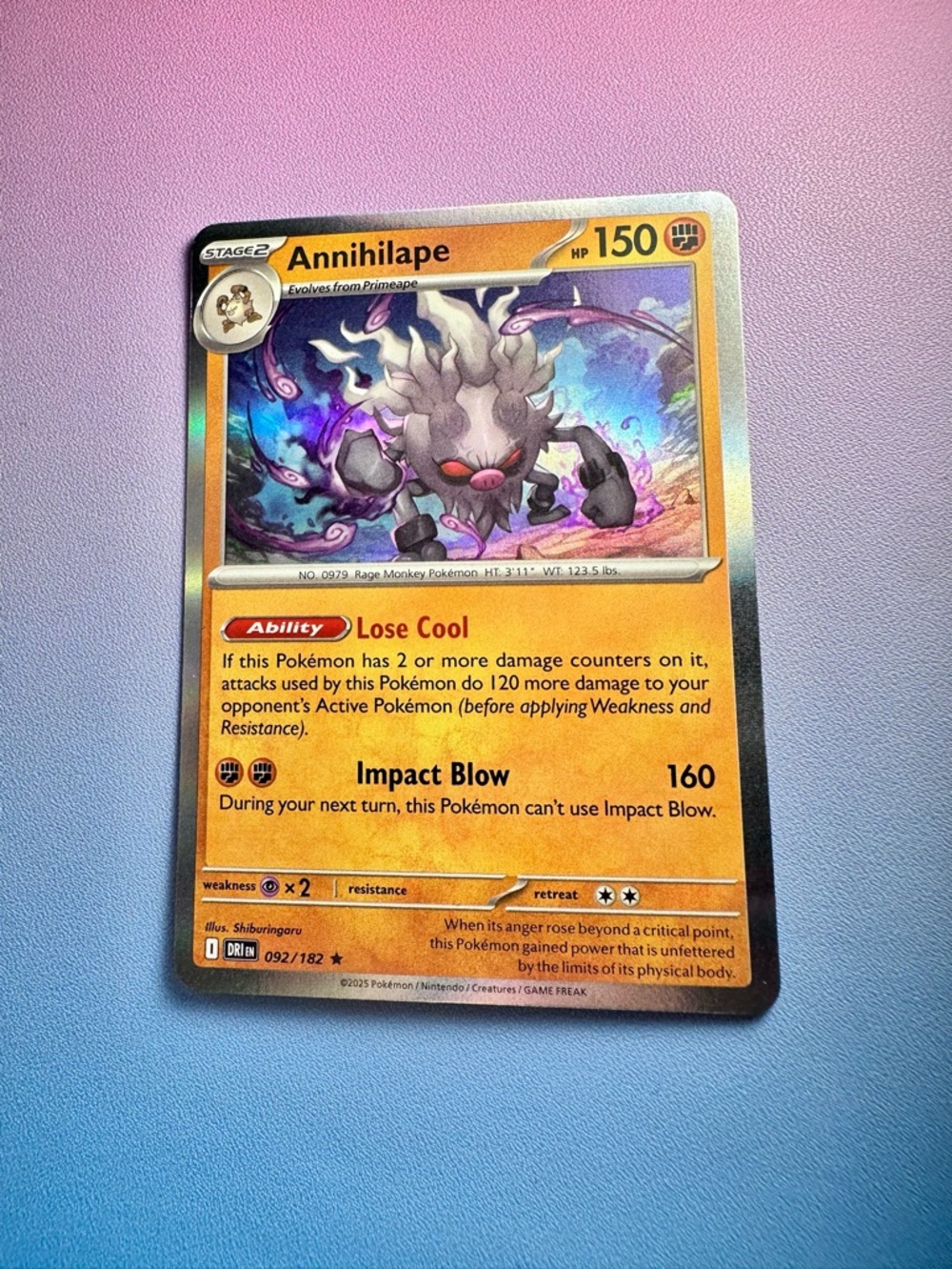 annihilape - 092/182 (holo rare) — pokemon: destined rivals